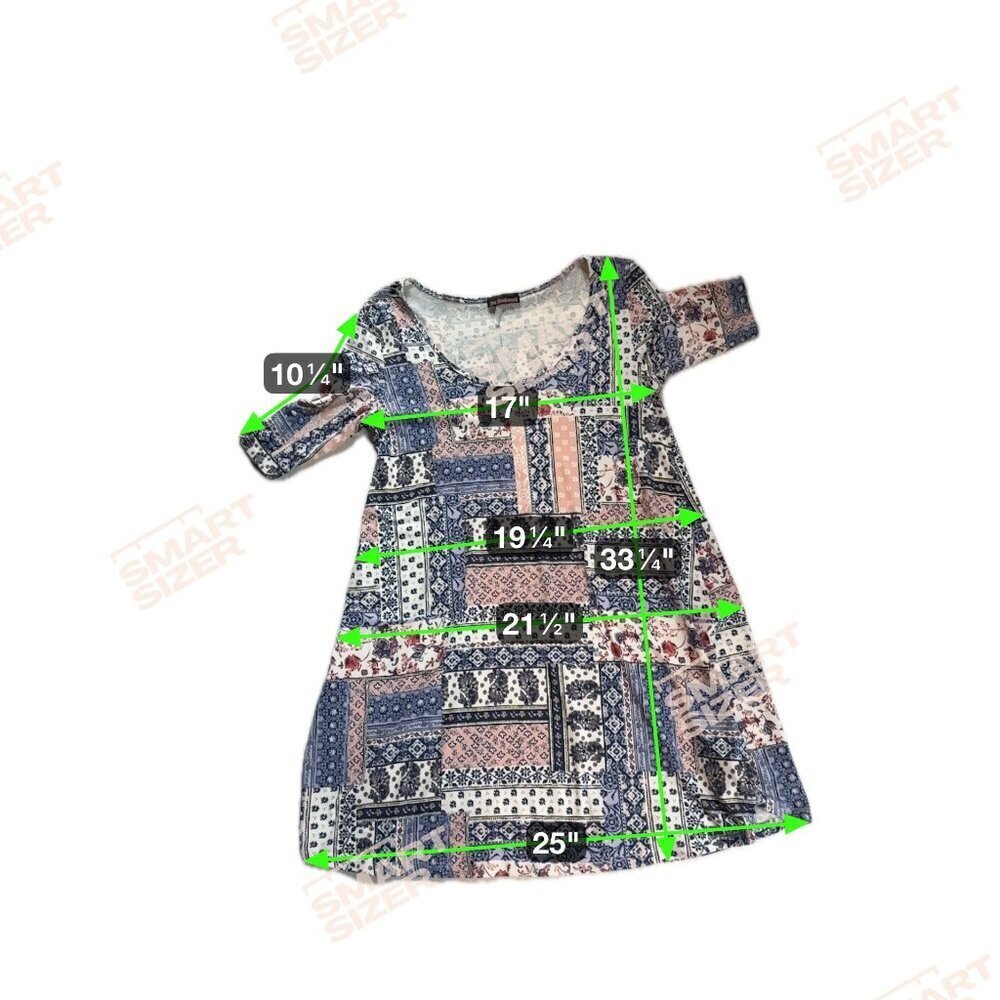 Joe Benbasset Womens Patchwork Print Dress Medium Multicolor - Picture 3 of 4